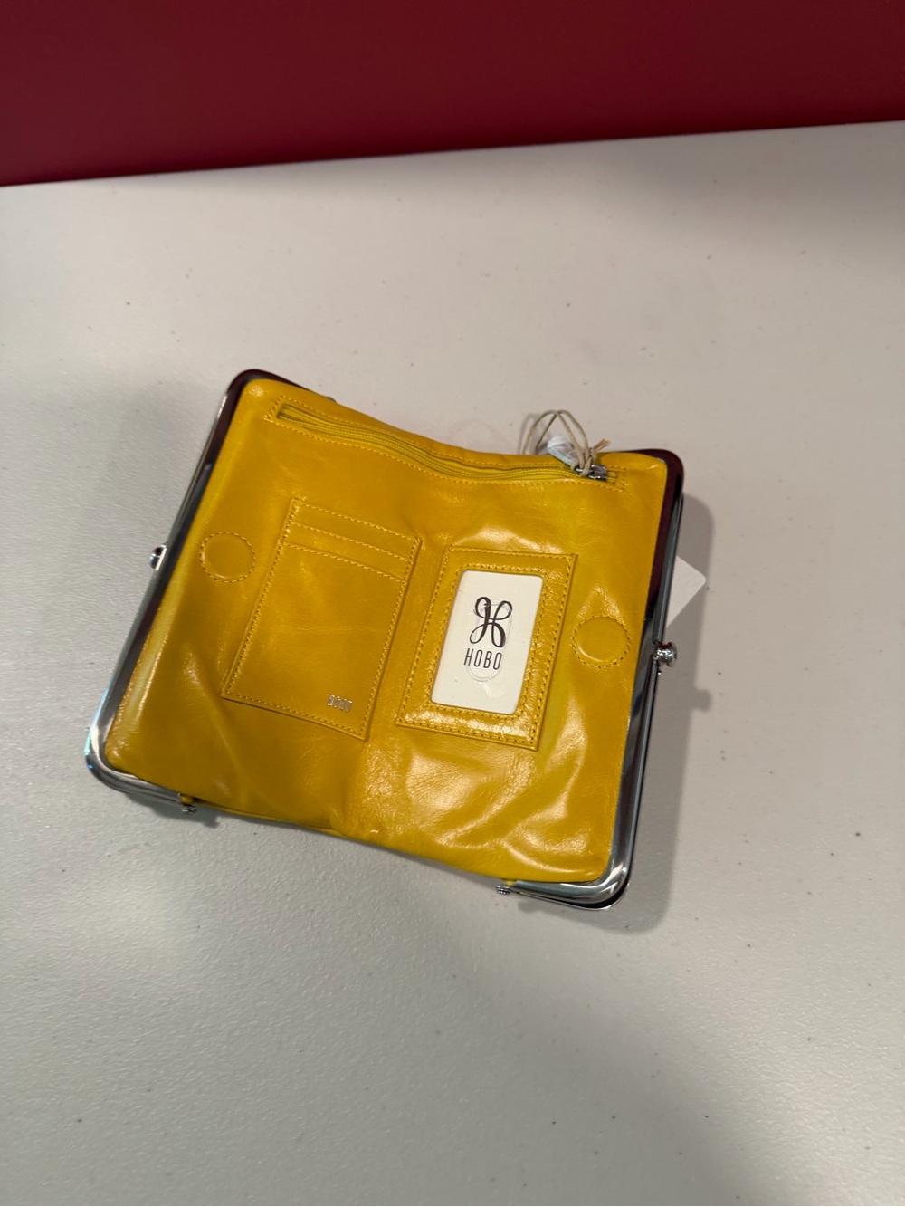 HOBO Yellow Leather Frame Wallet Clutch